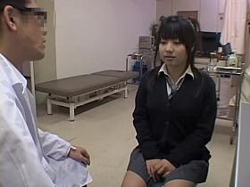 Pigtailed Japanese teen gets a perverted pussy exam
