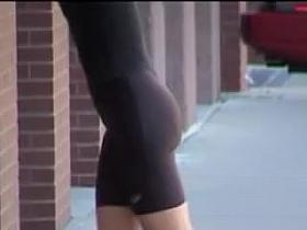 Candid sports shorts on the slender legged amateur 03l
