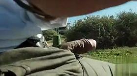 Jerking off to a woman tanning on a bench