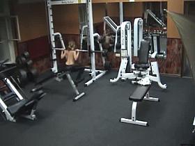 Voyeur sexy poses in gym