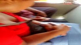 Careful frottage on the train with a busy chick