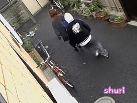 Teenage brown-haired busty babe is having really wicked sharking affair