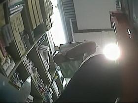 Black panty upskirt peek from the amateur in short skirt