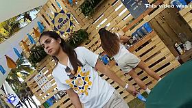 Slightly bent over to take a piss