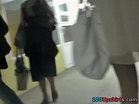 Babe chick caught by upskirt spy web camera