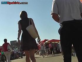 Playgirl in grey petticoat and her booty