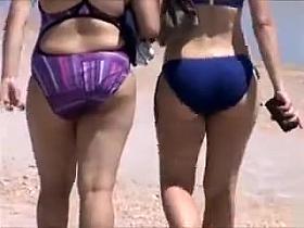 Big ass honeys walking down the beach