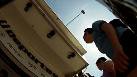 Cute european babe in black skirt is showing her white panties