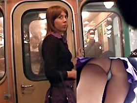 Dull playgirl got the upskirt legs caught on camera