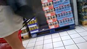 Hungarian miniskirt legs in hypermarket