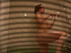Bubble butt brunette captured on a shower spy cam