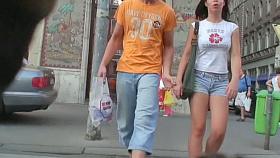 White black haired fit babe in a street candid xxx porno video