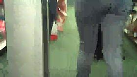 Tight ass in jeans strutting her butt round