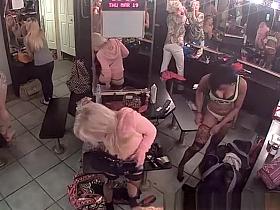 Video record of a strippers dressing room