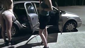 Two friends strip at night for a dare