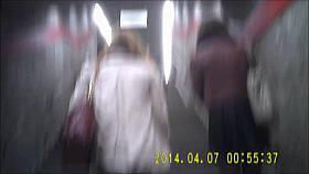 Sexy girl in black pantyhose and mini skirt