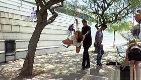 Spanish slut fucked in busy public shop