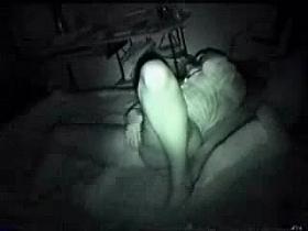 My girlfriend talking on telephone and fingering