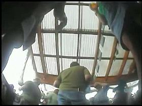 Public upskirt video of a hot teen slut