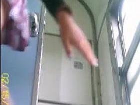 Girl in short checked outfit flashes pussy on the toilet cam