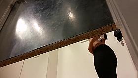 Attractive filly exposes her pubis while trying on pants