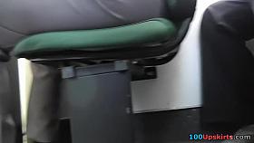 Woman got a camera between her legs in the upskirt clip
