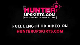 Splashy brunette upskirt