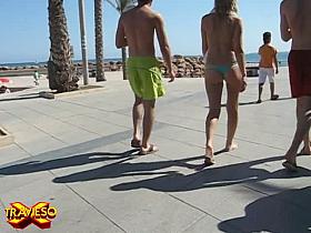 Perfect shape blonde girl on the nude beach voyeur video