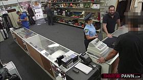 Slutty and brunette latina police woman gets her pussy fucked