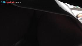 Wonderful upskirt XXX presents petite brunette MILF