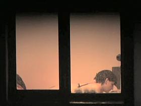 I voyeured her natural small titties through the window