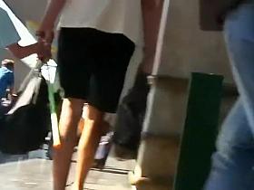 Trying to see milf's upskirt