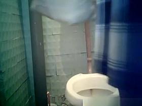 Pregnant woman caught peeing in public toilet