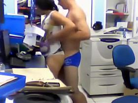 Unlawful office foreplay caught on security camera