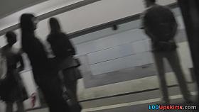 Skinny ass exposed in really sexy upskirt video