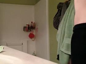 She texts before stepping in the shower