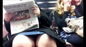 Upskirt on tube