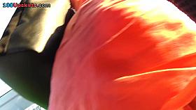 The upskirt view of the seyx black-haired girlfriend