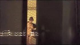 Screen voyeur- brunette in toilet -