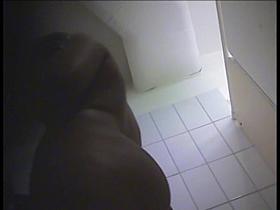 Girl puts on swimsuit participating on dressing room vids