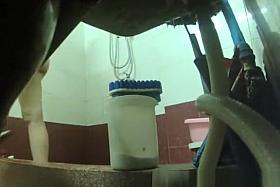 Hidden cam catches hairy woman shower