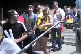 German fangirl shows off her tight body at a concert