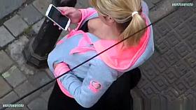 Looking to the neckline of a girl