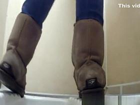 Teen in jeans caught peeing