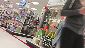 Cute asian in leggings at target