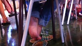 Candid milf soles during a meeting