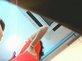 Sweet ass babe is walking down the public streets in skirt