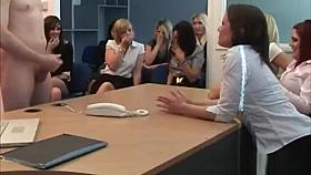 Office ladies pull cock for extremely lucky guy