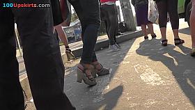 Tasty a-hole in white panty up the petticoat