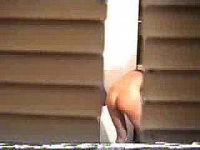 Blonde whore changing her underwear